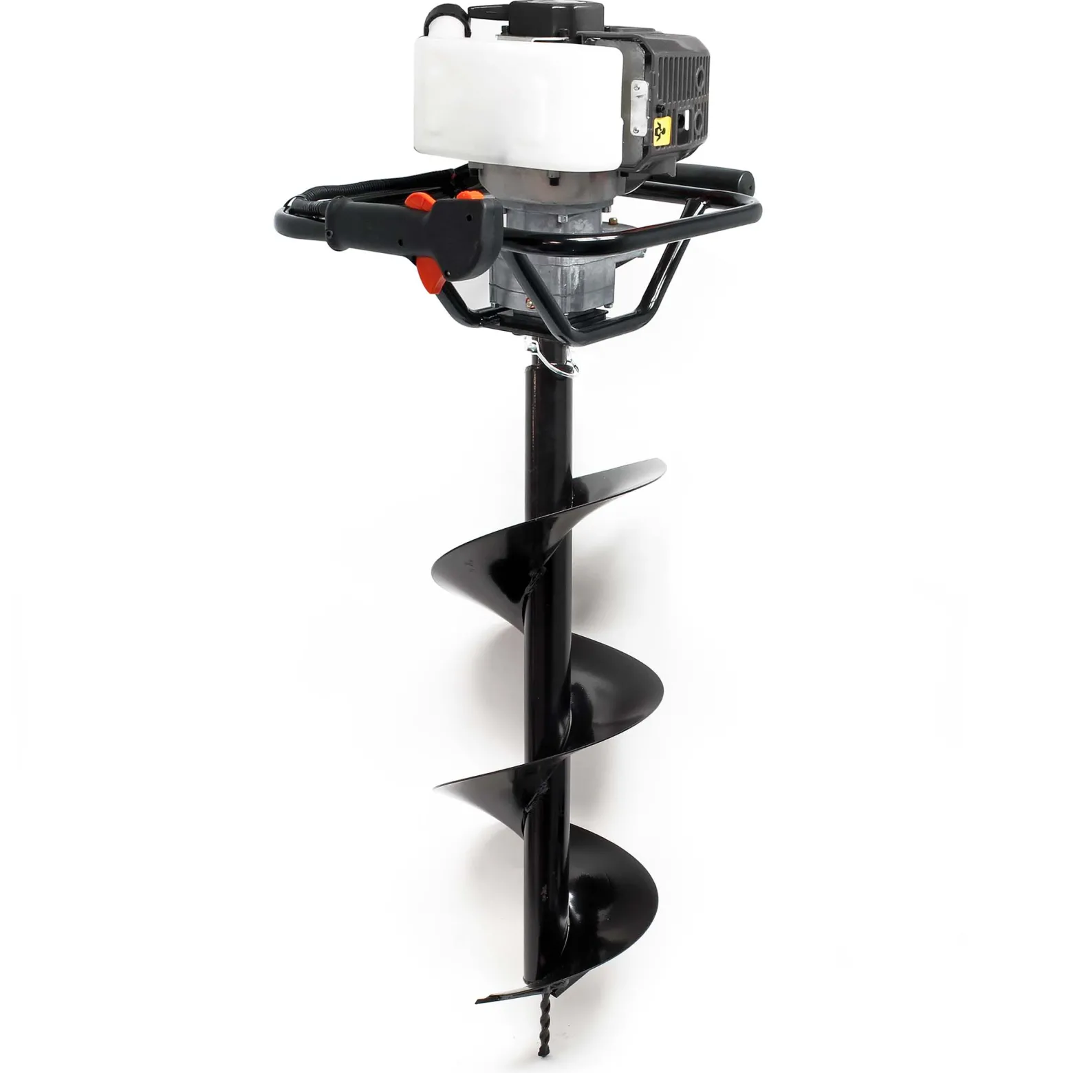 Wiltec Benzin Erdlochbohrer Set mit 200 mm Bohrer, 1,4 kW 1,9 PS 52ccm Pfahlbohrer Pflanzenbohrer