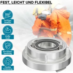 Wiltec Übergangsstück Storz Kupplung A 110 auf B 75 aus Aluminium Kupplungsreduzierung A/110 zu B/75