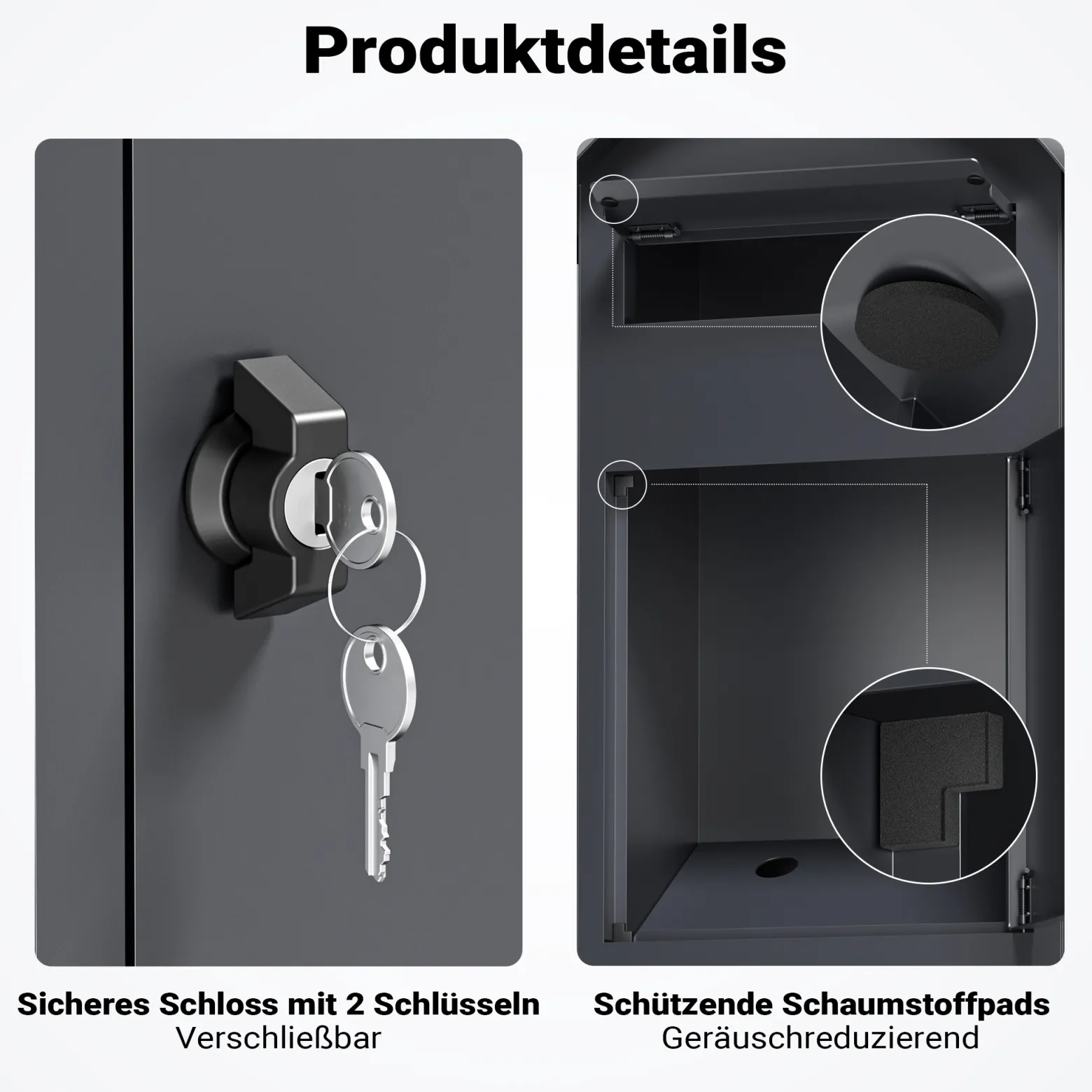 Wiltec Briefkasten anthrazit 420 x 240 x 1020 mm, Standbriefkasten zur Bodenmontage mit Schloss, abschließbarer Postkasten aus Stahl mit Dach