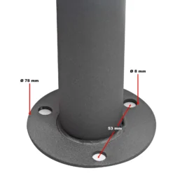 Wiltec Briefkasten Ständer 2-fach Anthrazit 1200 x 1000 mm, Doppel Standfuß für Postkasten Briefkästen Mailbox, Briefkastenständer aus Stahl für Standbriefkasten