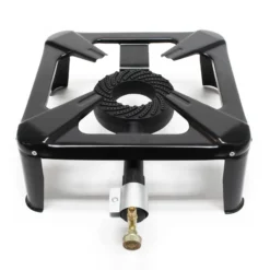 Wiltec Campingkocher Set mit Gaskocher, Gasschlauch und Druckregler 50 mbar für Deutschland (Eingang Ø 1/14
