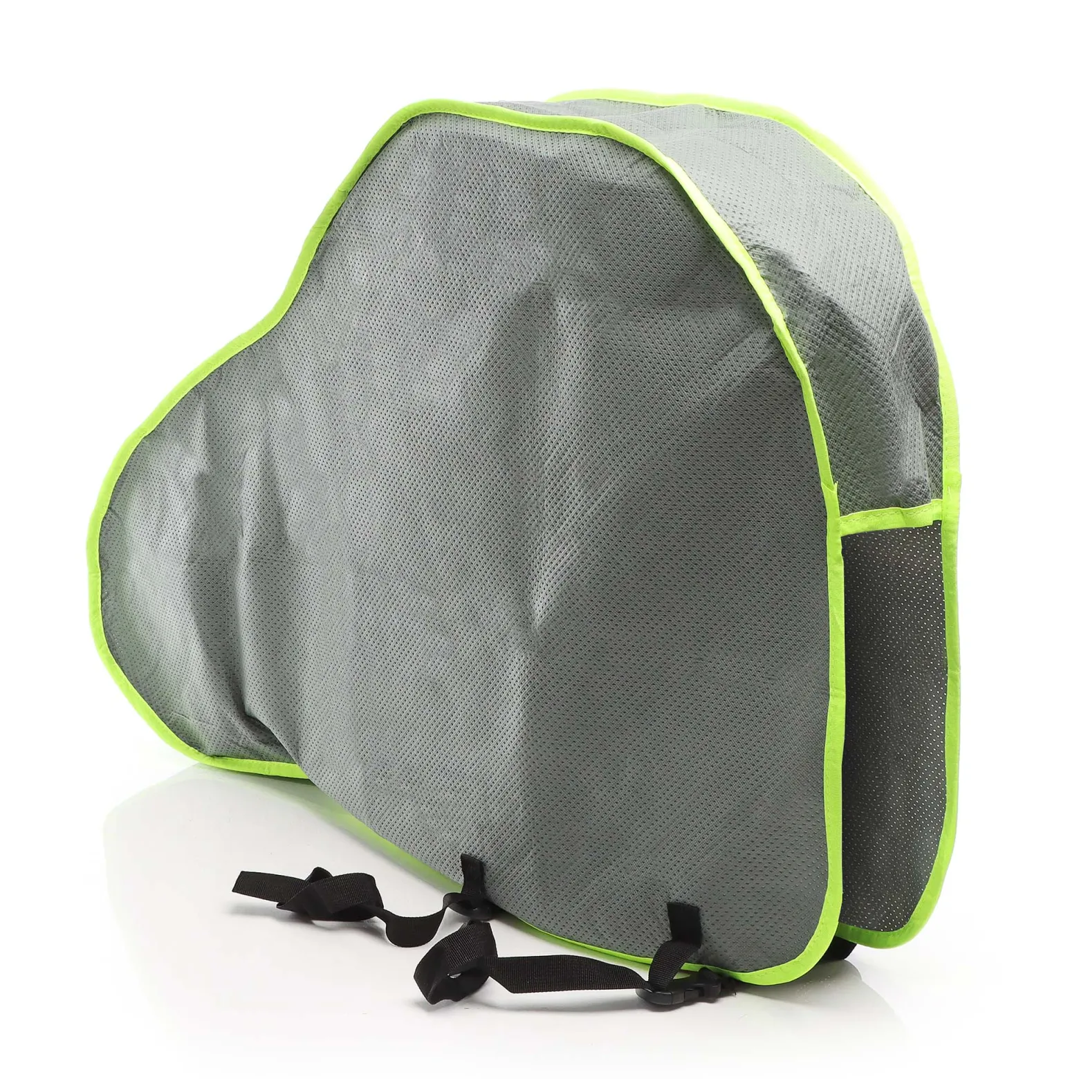 Wiltec Deichselabdeckung Grau 95x61x15cm Deichselhaube für Wohnwagen und Anhänger, UV-beständig, 2 Spanngurte mit Klickverschluss, Vliesmaterial