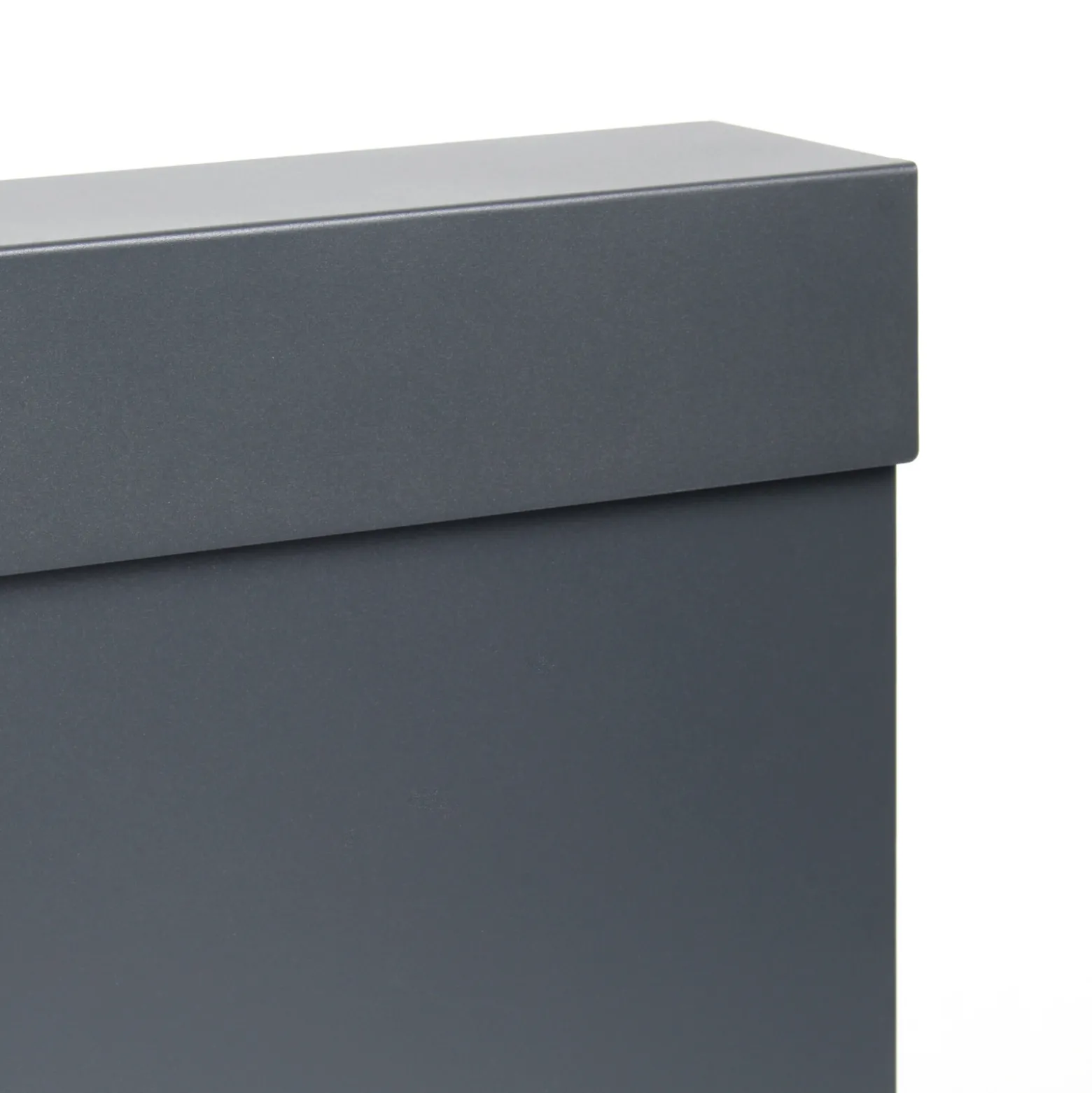 Wiltec Designer Briefkasten V49 anthrazit 370 x 105 x 370 mm, Wandbriefkasten mit Schloss und Zeitungsrolle, Postkasten aus pulverbeschichtetem Stahl
