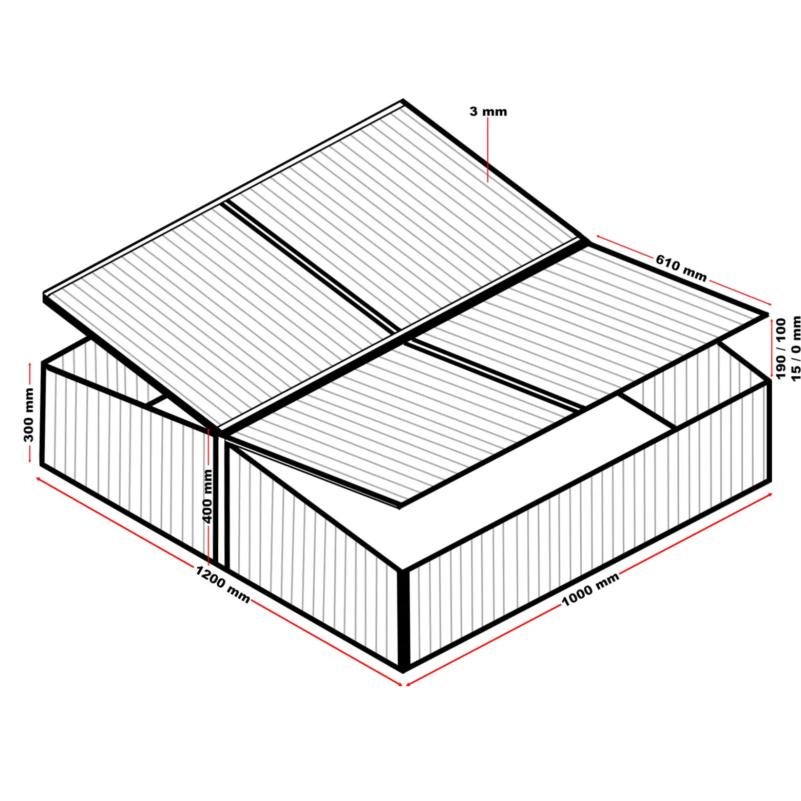 Wiltec Doppel Frühbeet Gewächshaus aus Aluminium, 100 x 120 x 40 cm, Gemüsebeet mit arretierbarem Dach und 4 Flügeln, witterungsbeständig, UV-Schutz