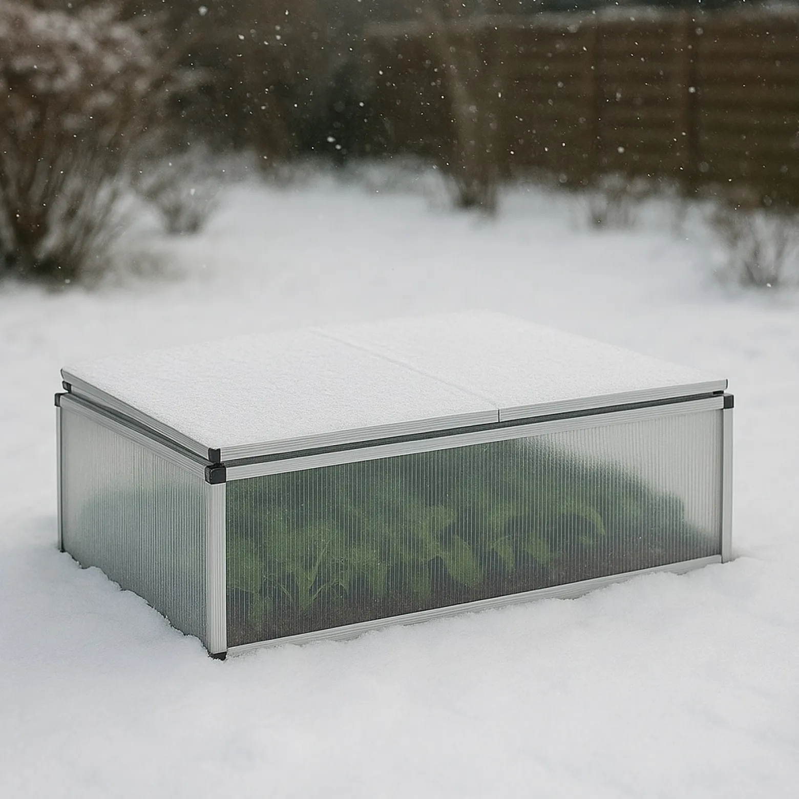 Wiltec Doppel Frühbeet Gewächshaus aus Aluminium, 100 x 120 x 40 cm, Gemüsebeet mit arretierbarem Dach und 4 Flügeln, witterungsbeständig, UV-Schutz