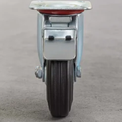 Wiltec Doppelstopp-Lenkrolle Ø100mm bis 70kg Tragkraft mit Gummirad und Feststellbremse leiser Lauf, Transportrolle Möbelrolle Laufrolle Möbel-Lenkrolle