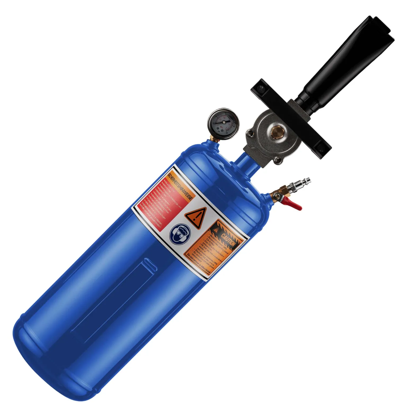 Wiltec Druckluft Reifenfüller 7 l, Reifen Booster mit 6-8 bar, Befüllhilfe für verschiedene Reifen, Reifenfüllkanone für Auto und Motorrad, tragbarer Reifenschockfüller