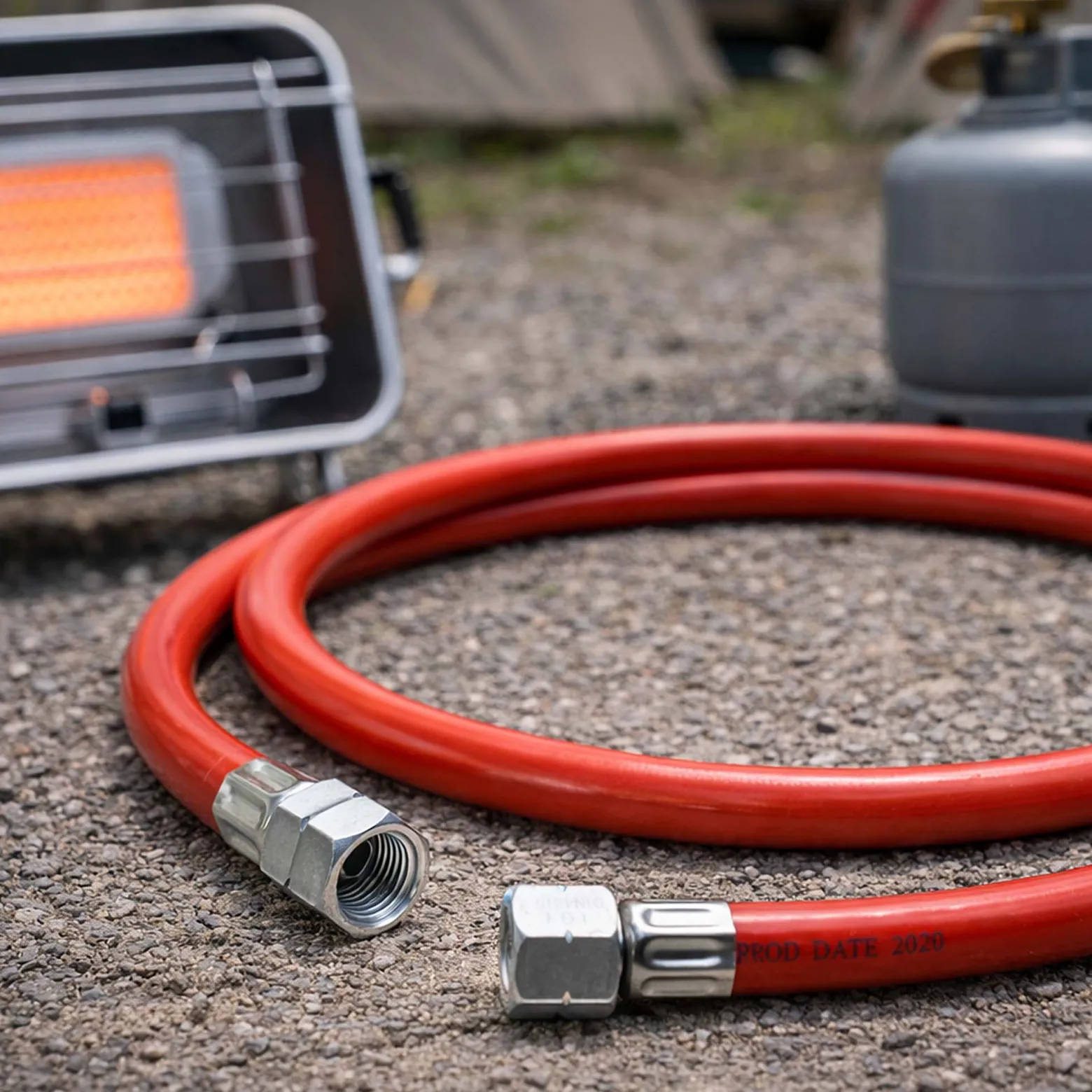 Wiltec Druckminderer auf 50 mbar mit 200 cm Propanschlauch für Gaszylinder mit Eingang Ø 1/14" / 21,8 mm LH Gasdruckregler Druckregler Gasregler Gasdruckminderer