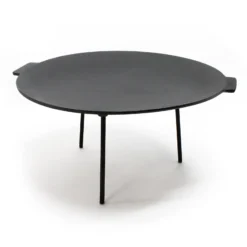 Wiltec Dutch Oven Grillplatte rund Ø44cm Höhe 35cm, Grillaufsatz mit 3 Beinen, Gusseisen mit Antihafteffekt