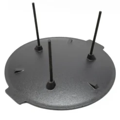 Wiltec Dutch Oven Grillplatte rund Ø44cm Höhe 44cm, Grillaufsatz mit 3 Beinen, Gusseisen mit Antihafteffekt