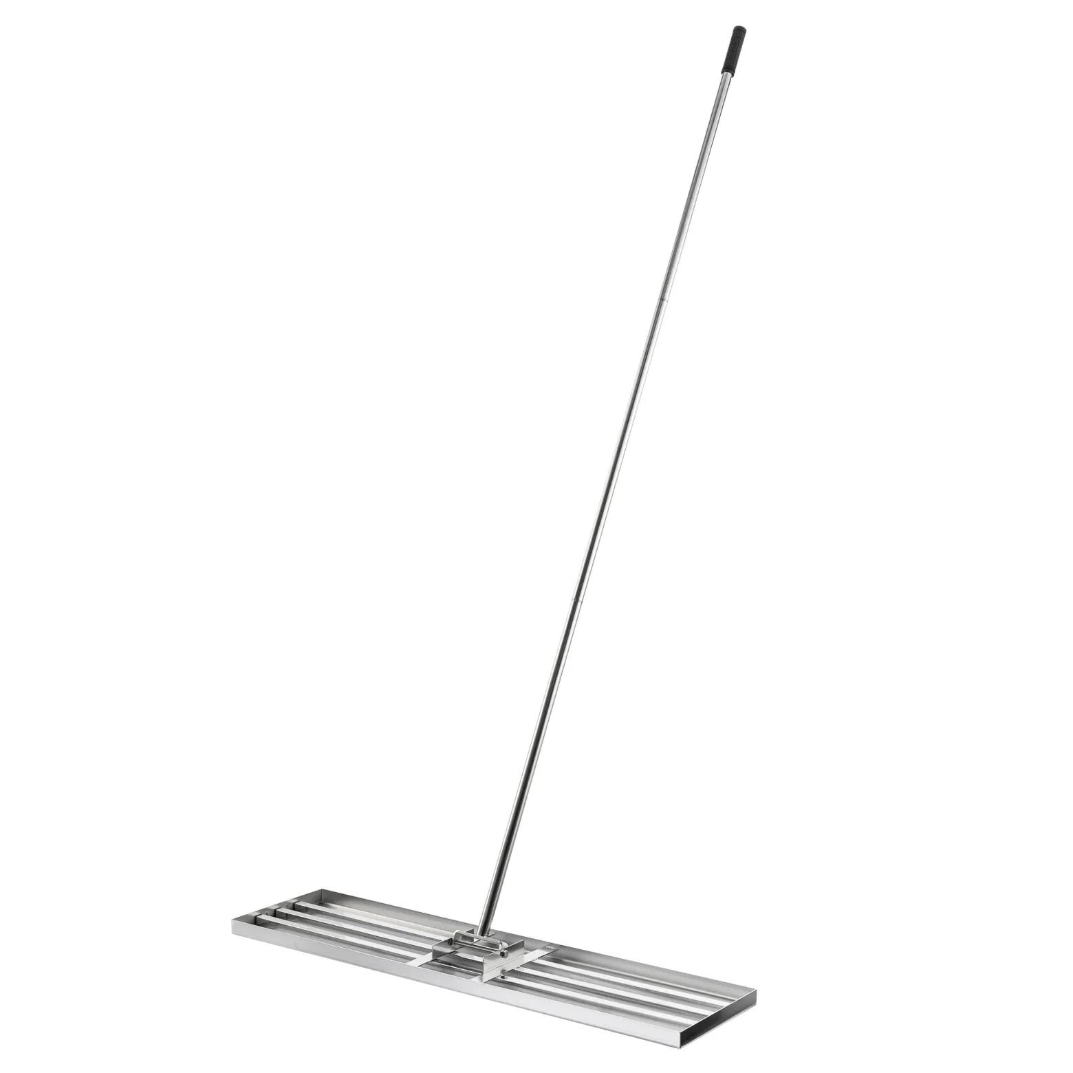 Wiltec Edelstahl Rasenrakel mit Stiel Größe XL, Flächenebner 26 x 100 x 2,8 cm Unebenheiten im Rasen ausgleichen, Leveler Gartengerät zum Rasen sanden