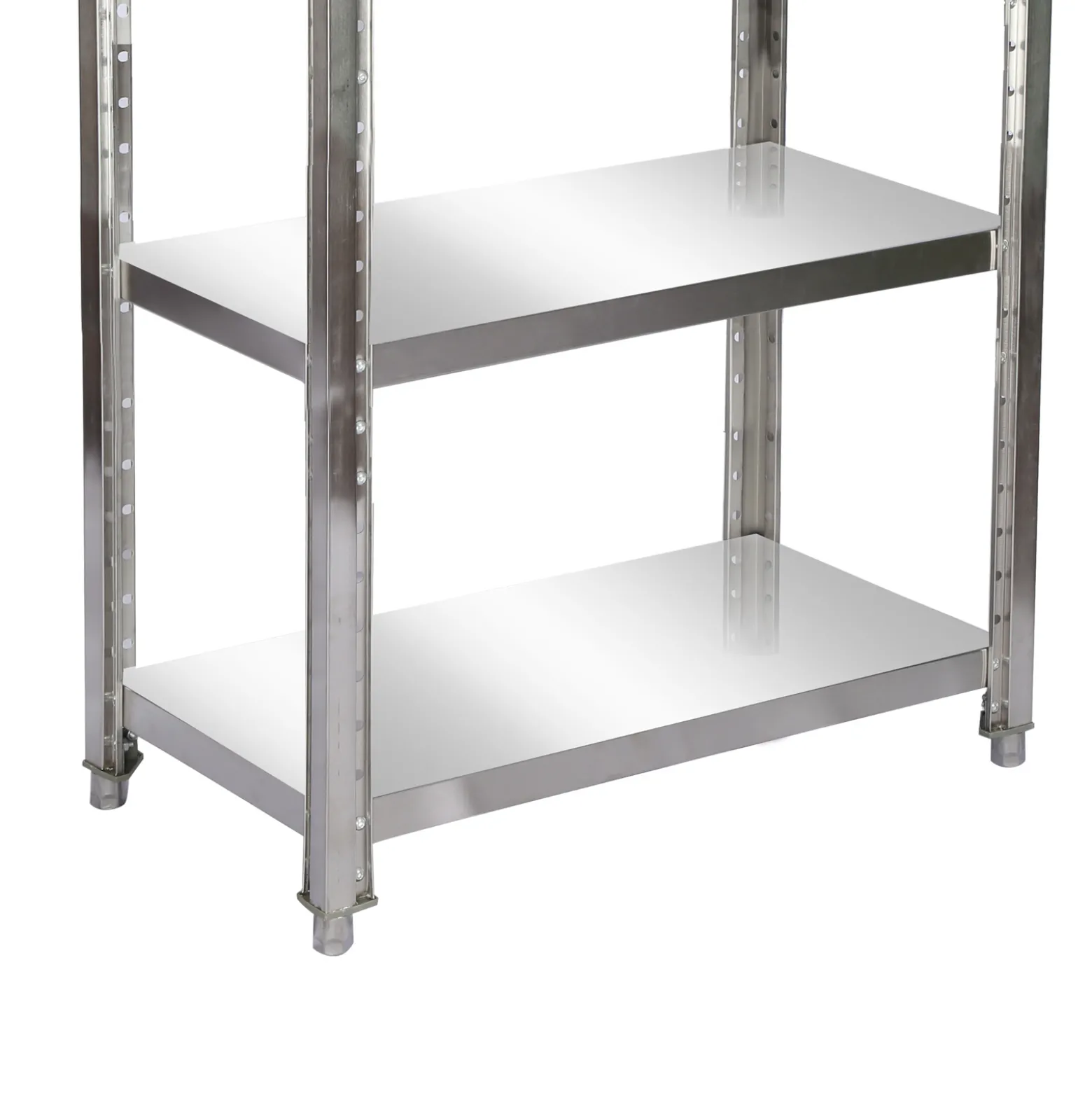 Wiltec Edelstahlregal 120x50x155cm mit 4 höhenverstellbaren Böden für den Gastronomiebereich Werkstatt Keller Lagerregal Vorratsregal Küchenregal