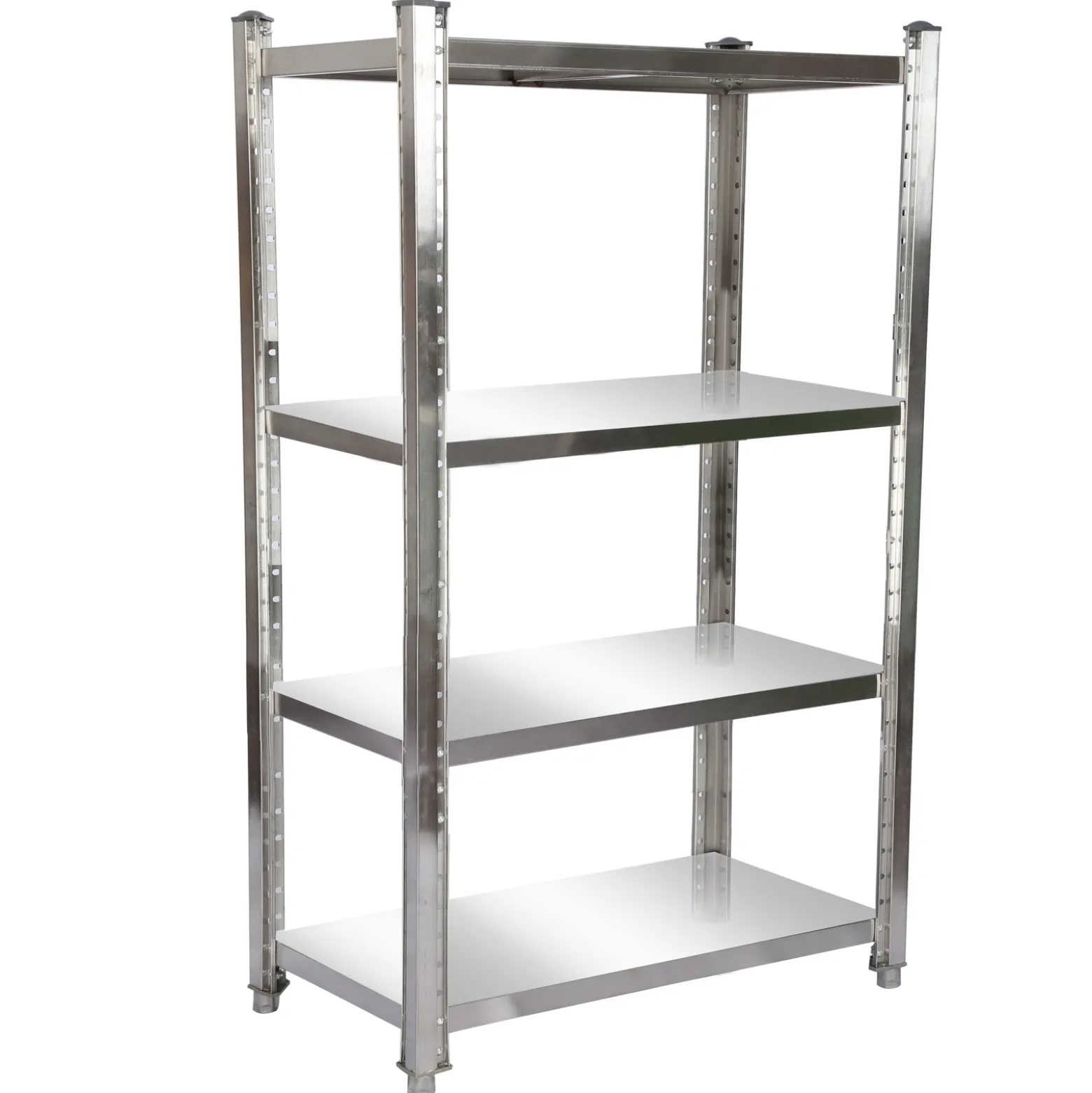 Wiltec Edelstahlregal 120x50x155cm mit 4 höhenverstellbaren Böden für den Gastronomiebereich Werkstatt Keller Lagerregal Vorratsregal Küchenregal