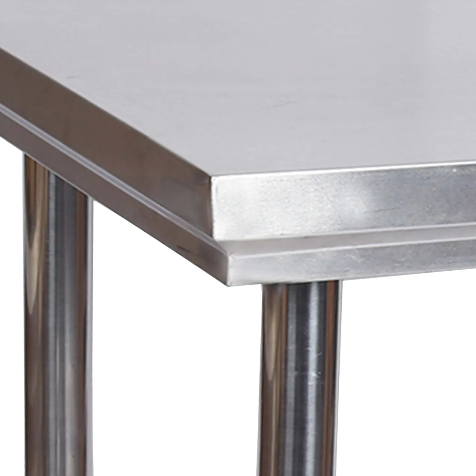 Wiltec Edelstahl Tisch Arbeitstisch Edelstahltisch mit Ablage 120x60x85cm für Gastro Küche Werkstatt Garten Keller mit höhenverstellbare Füßen