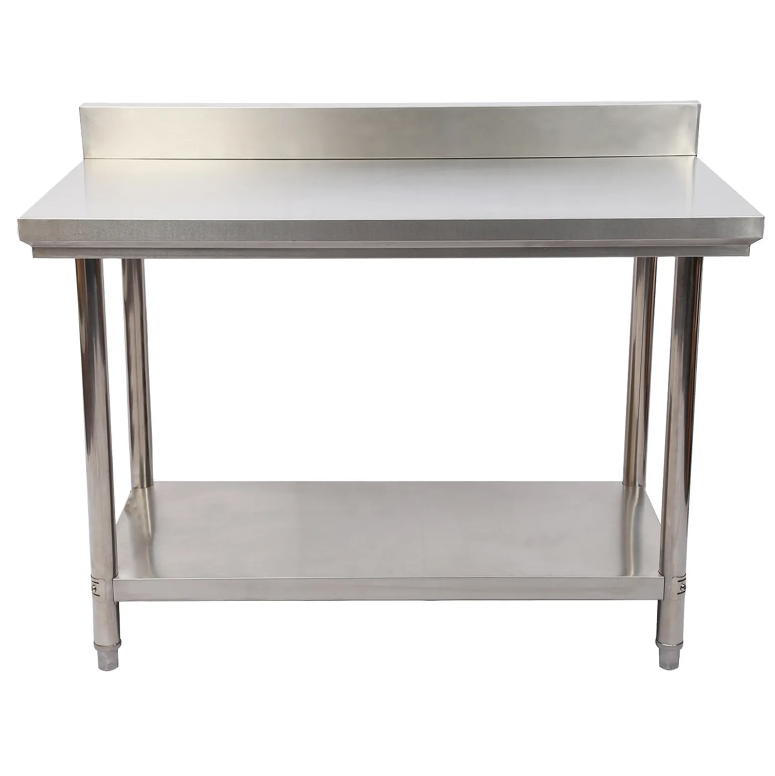 Wiltec Edelstahl Tisch Arbeitstisch Edelstahltisch mit Aufkantung 100x60x85cm für Gastro Küche Werkstatt Garten Keller mit höhenverstellbare Füßen