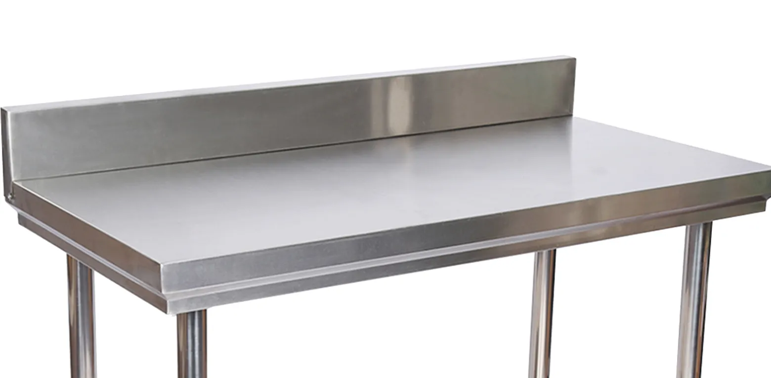 Wiltec Edelstahl Tisch Arbeitstisch Edelstahltisch mit Aufkantung 100x60x85cm für Gastro Küche Werkstatt Garten Keller mit höhenverstellbare Füßen
