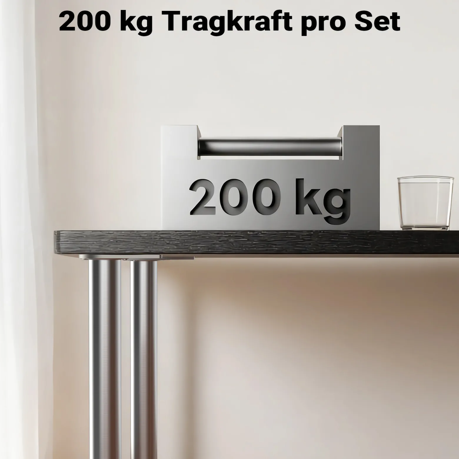 Wiltec Edelstahl Tischbein 4er Set Möbelfuss Verstellbar Ø60mm 1100mm Nickel