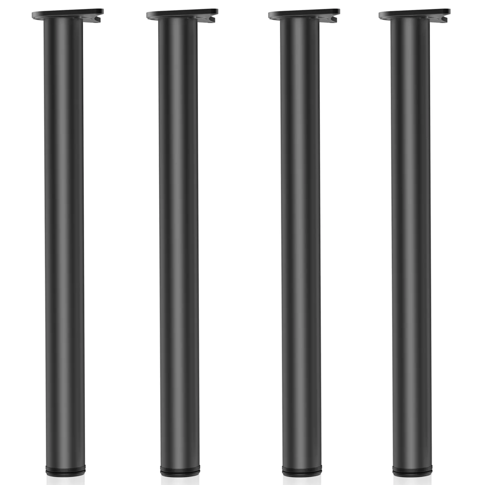 Wiltec Edelstahl Tischbein Set, schwarz, 4 Möbelfüße Ø 60 mm und mit verstellbarer Länge 820-850 mm, bis 200 kg Tragkraft