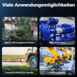 Wiltec Elektromotor 1-phasig, Elektro Motor 4-polig 0,75 kW, Einphasen Wechselstrommotor 1400 U/min, Induktionsmotor Aluminium, kompakter Motor