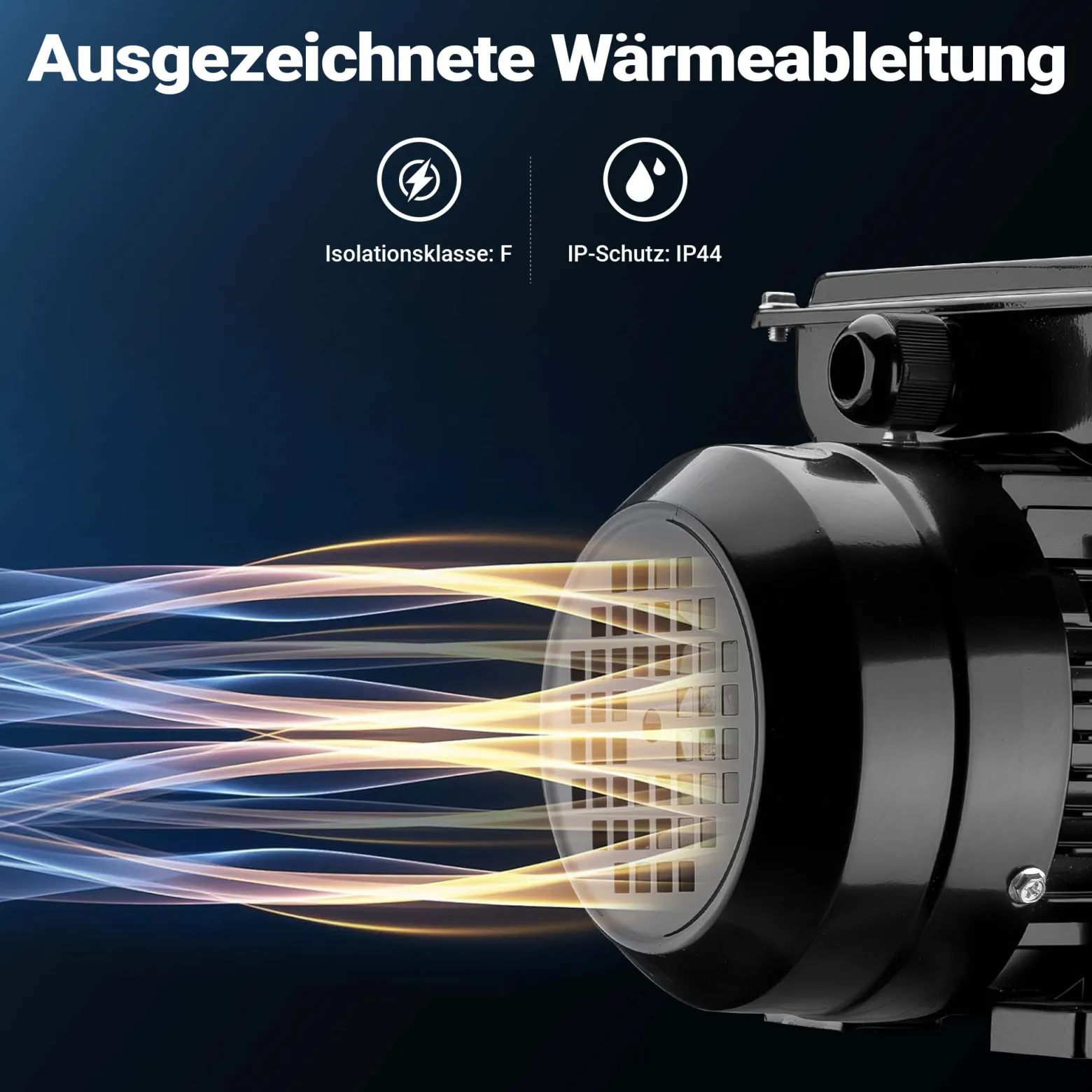 Wiltec Elektromotor 1-phasig, Elektro Motor 4-polig 1,1 kW, Einphasen Wechselstrommotor 1450 U/min, Induktionsmotor Aluminium, kompakter Motor