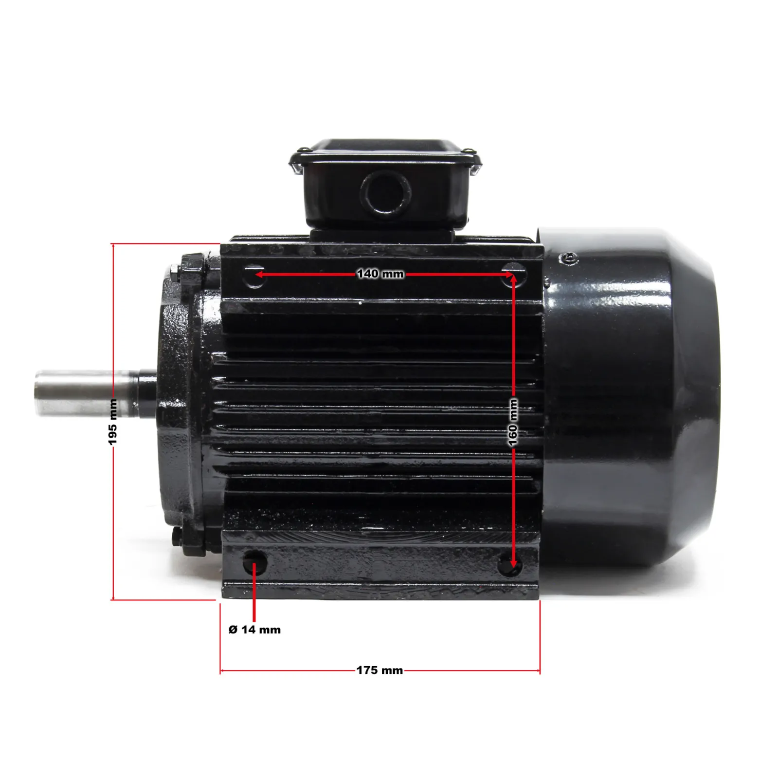Wiltec Elektromotor 400 V 3 kW (4 PS) 3-phasig 2-polig E-Motor in Bauform B3 2830 U/min mit Aluminiumwicklung, Drehstrommotor