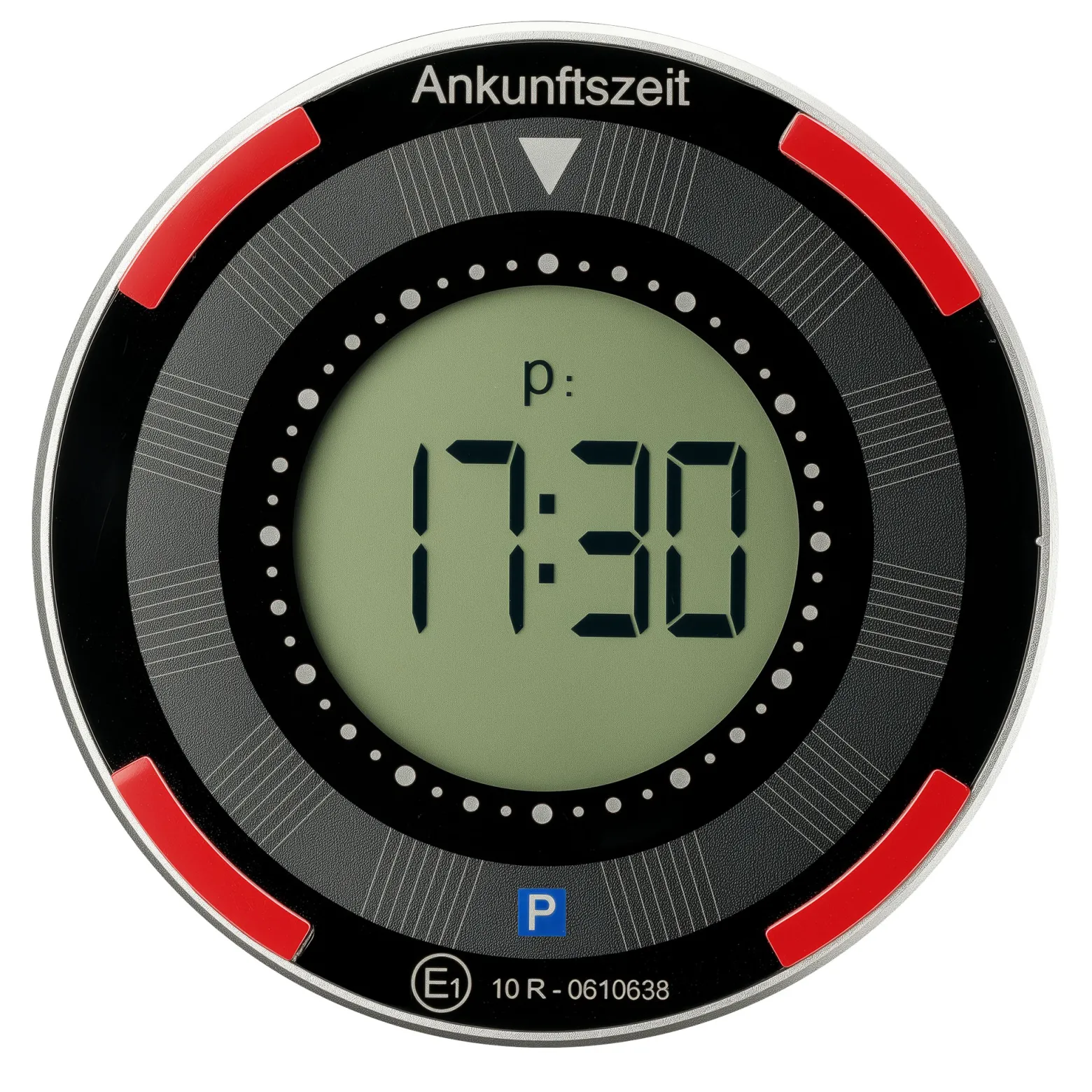Wiltec Elektronische Parkscheibe mit Solarpanel Rund – Digitale Parkuhr mit automatischer Zeitumschaltung und KBA-Zulassung