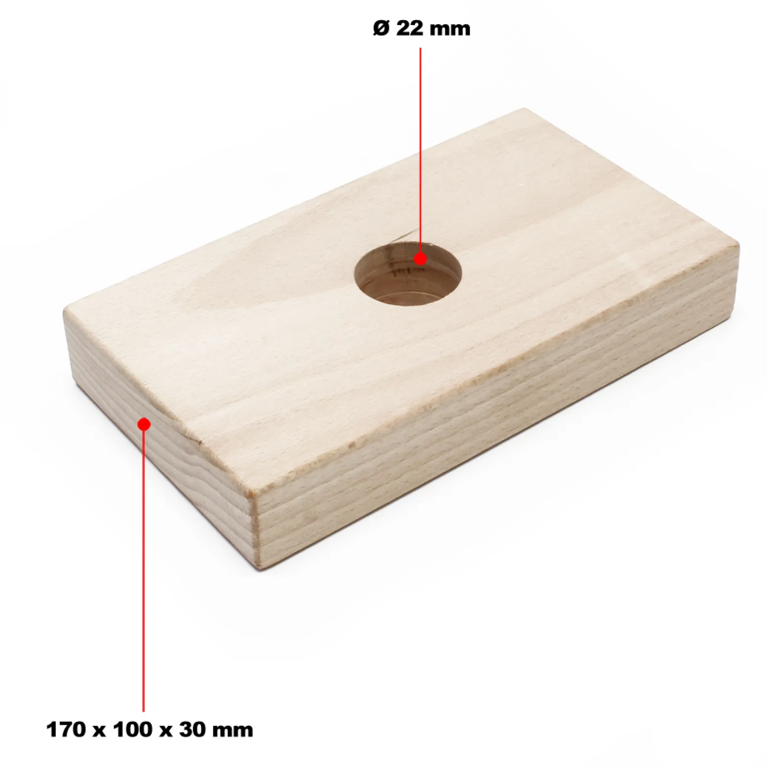 Wiltec Ersatzteil für Obstpresse 12 L / 18 L – Pressblock – gelocht – 170 x 100 x 30 mm – für Saftpresse, Maischepresse, Weinpresse Zubehör