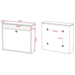 Wiltec 2er Set Briefkasten V12 Anthrazit 1000 x 150 x 1200 mm, Wandbriefkasten mit Schloss, Sichtfenstern, Namensschild, Ständer, Postkasten aus Stahl galvanisiert