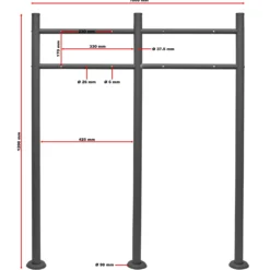 Wiltec 2er Set Briefkasten V17 Anthrazit 1000 x 95 x 1200 mm, Wandbriefkasten mit Schloss, Klappe, Namensschild, Ständer, Postkasten aus Stahl pulverbeschichtet