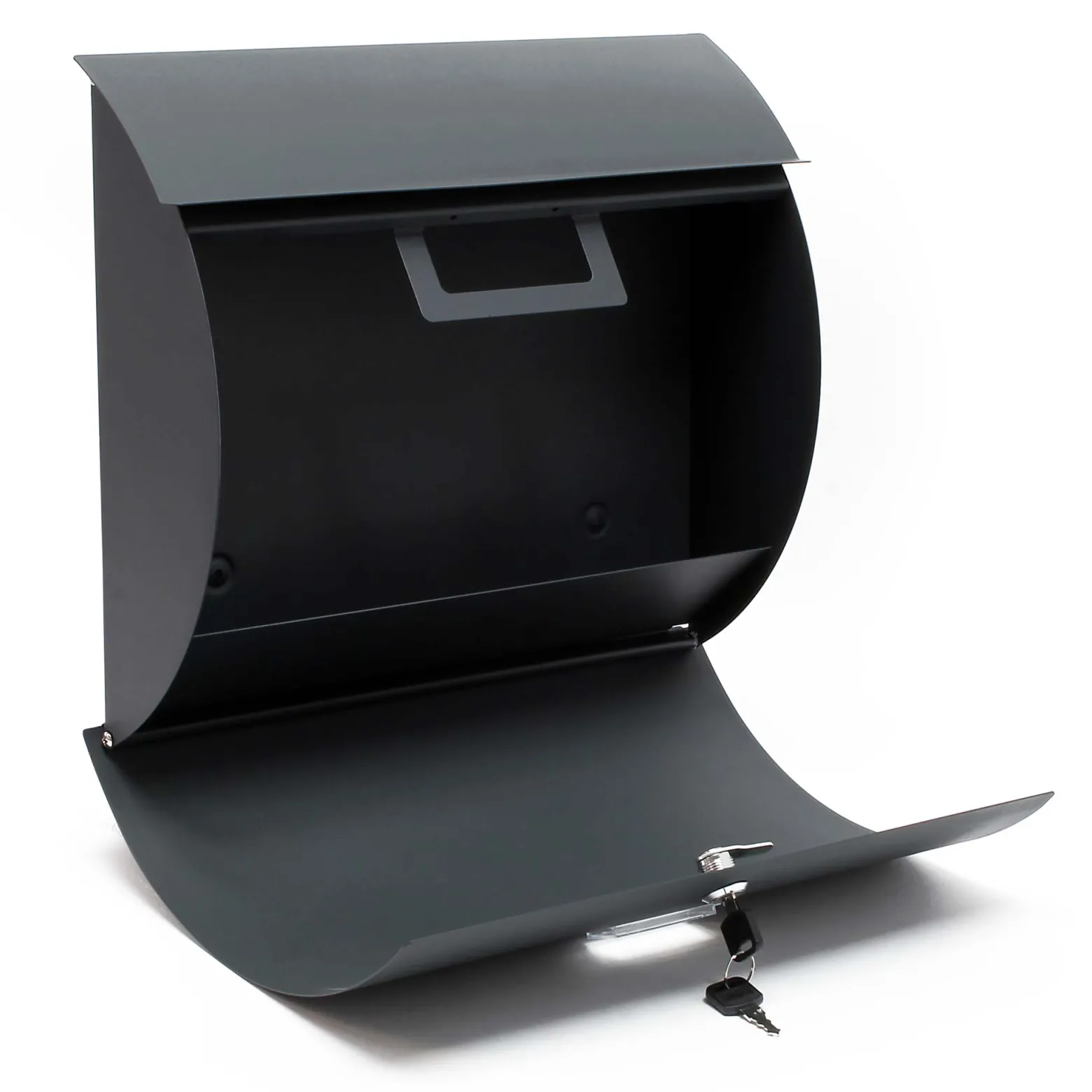 Wiltec 2er Set Briefkasten V17 Anthrazit 1000 x 95 x 1200 mm, Wandbriefkasten mit Schloss, Klappe, Namensschild, Ständer, Postkasten aus Stahl pulverbeschichtet