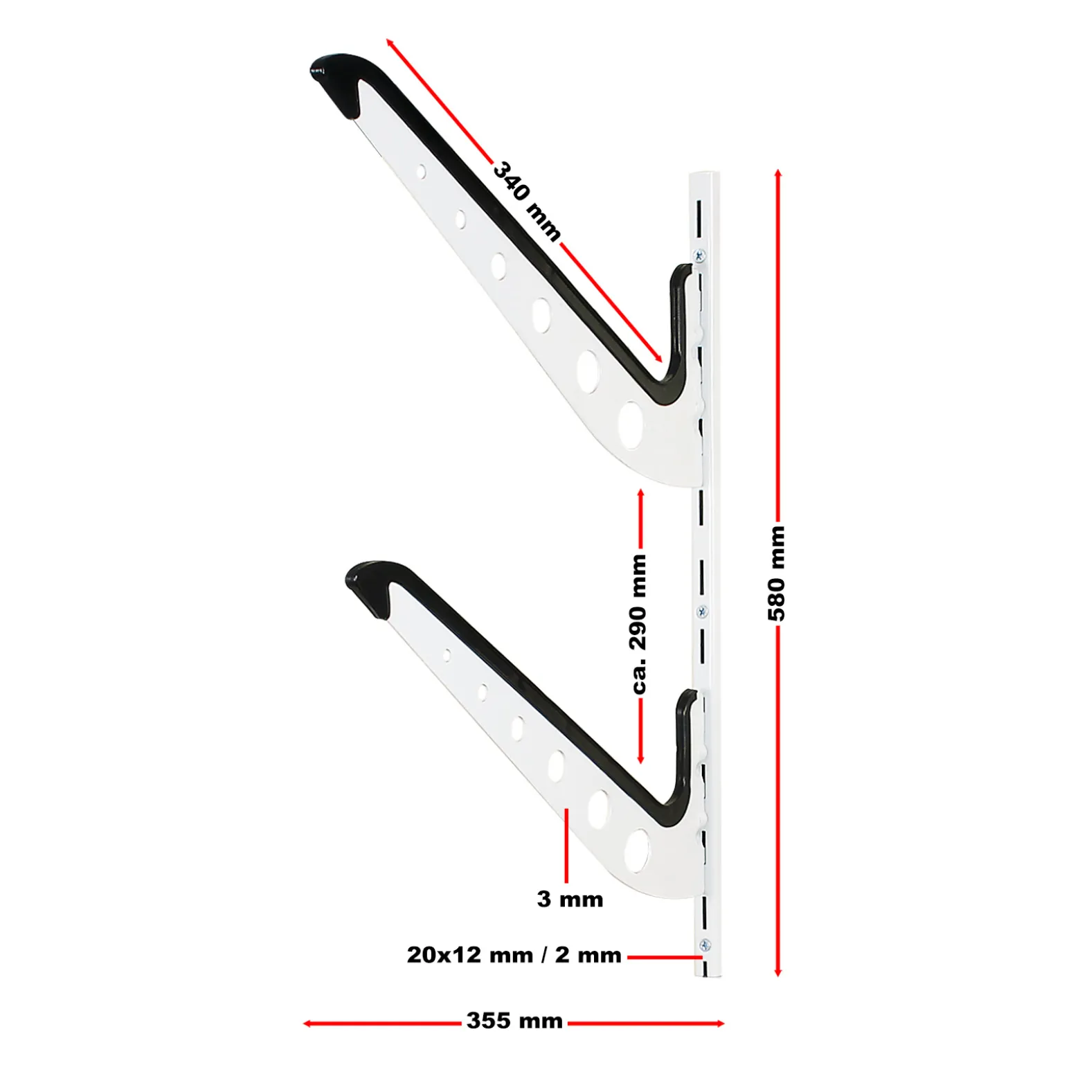 Wiltec 2-fach Universal Halterung mit 30 kg Traglast pro Ebene, Halterung für Surfbrett, Snowboard, Skier und mehr, gepolsterte Wandhalterung