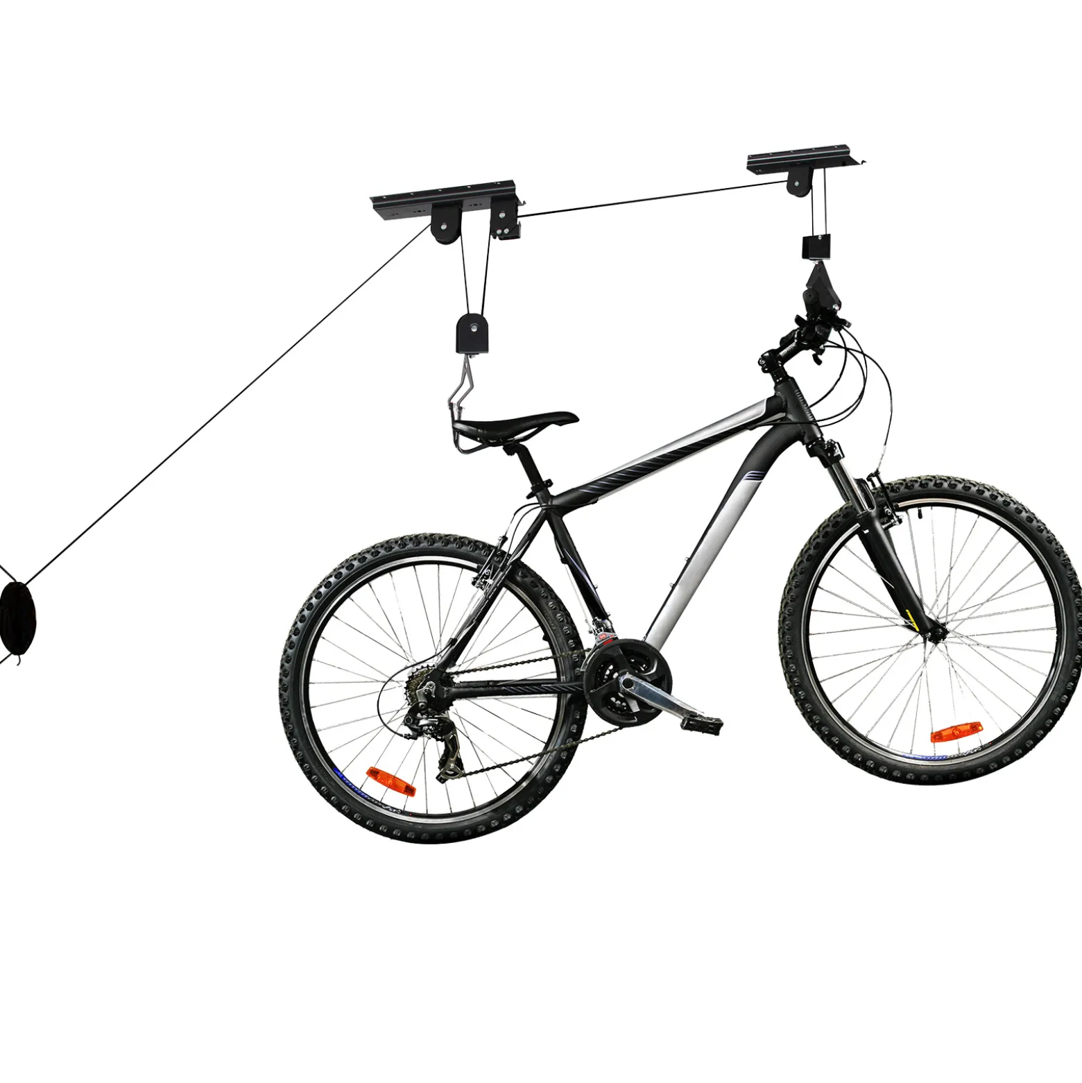 Wiltec Fahrradlift Deckenhalter 20kg, 4 m Deckenhöhe, Fahrradgarage Halterung für Bikes, Fahrradhalter mit Seilzug