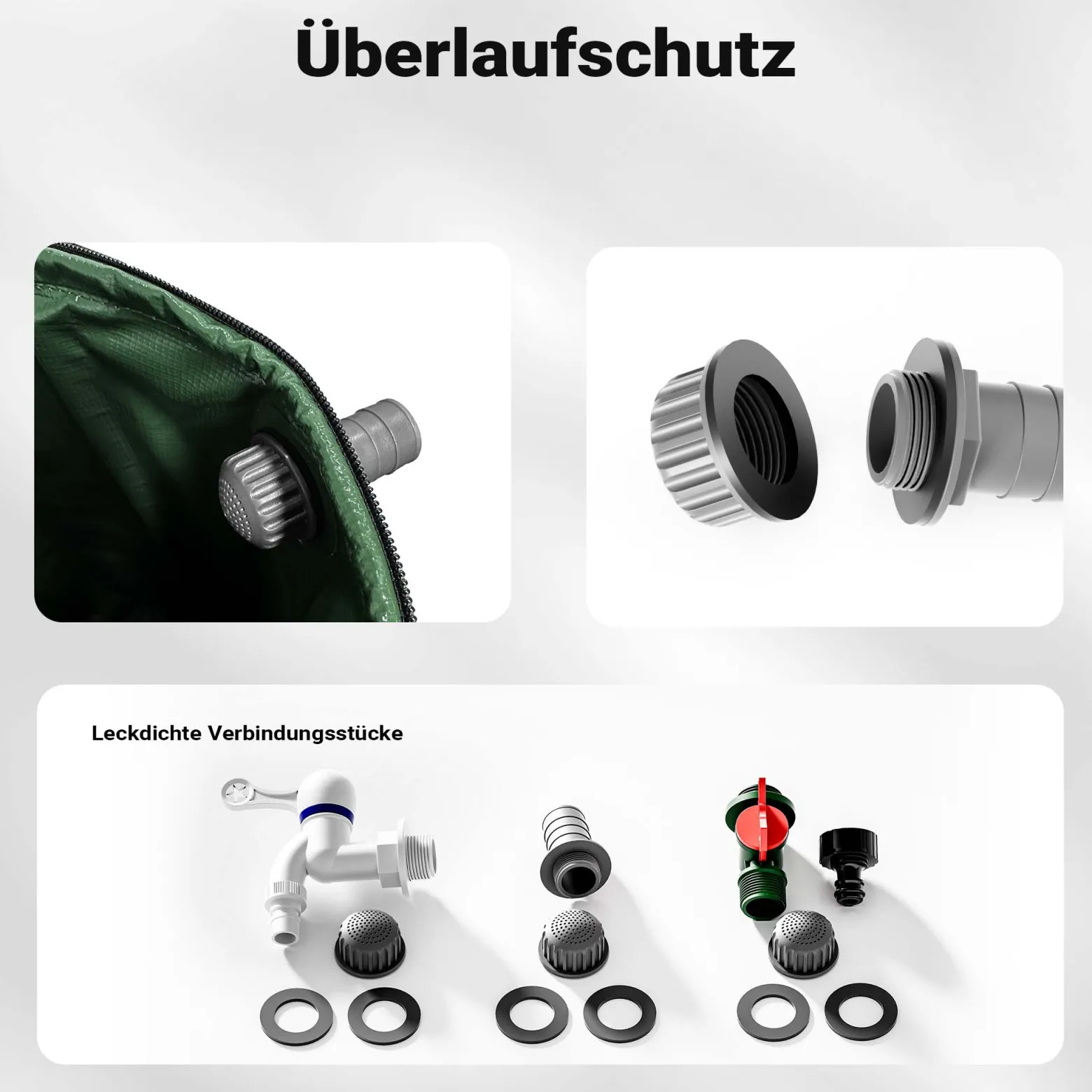 Wiltec Faltbare Regentonne 100 l mit Deckel, Regenfass aus 620 g/m² PVC, Regenwassertank mit Wasserhahn, Wasserspeicher Garten mit Schlauchanschluss