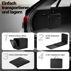 Wiltec Faltbare Transportbox für Hunde, Katzen XL (94x66x74cm), robust, leicht, sicher, Hundebox mit entnehmbarem Kissen, Schwarz