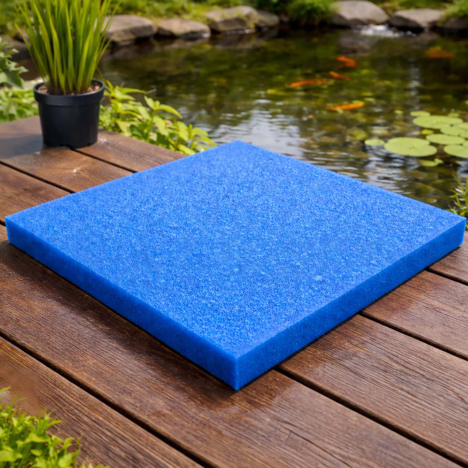 Wiltec Filtermatte Schaumstoff 50 x 50 x 5 cm feine Porung 30 ppi für Teichfilter Aquarienfilter Aquarium Filter Außenfilter Wasser