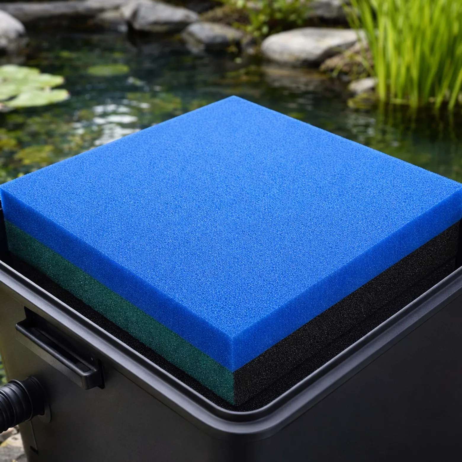 Wiltec Filtermatte Schaumstoff 50 x 50 x 5 cm grobe Porung 10 ppi für Teichfilter Aquarienfilter Aquarium Filter Außenfilter Wasser