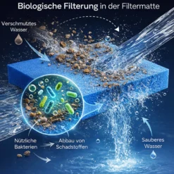 Wiltec Filtermatte Schaumstoff 50 x 50 x 5 cm grobe Porung 10 ppi für Teichfilter Aquarienfilter Aquarium Filter Außenfilter Wasser