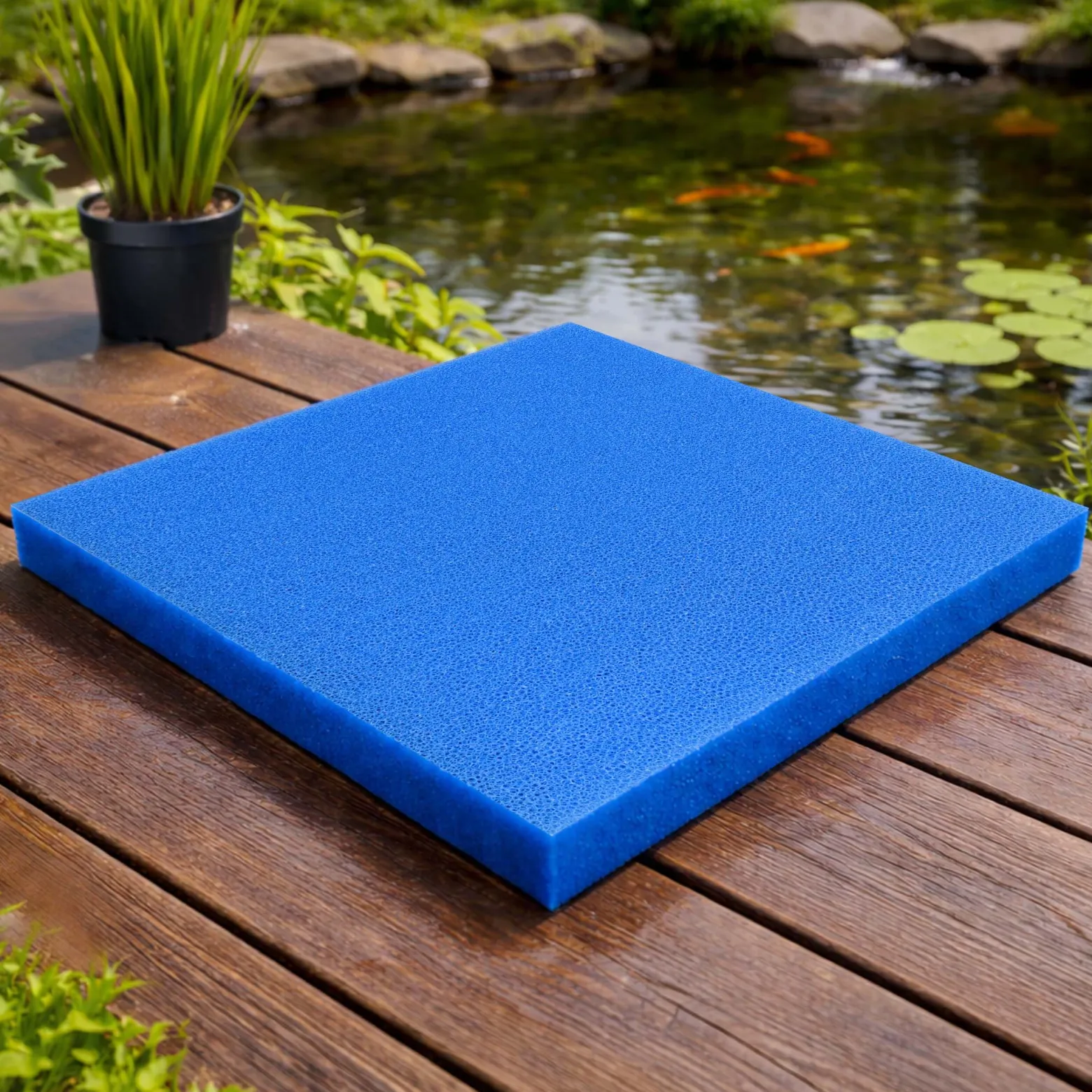 Wiltec Filtermatte Schaumstoff 50 x 50 x 5 cm grobe Porung 10 ppi für Teichfilter Aquarienfilter Aquarium Filter Außenfilter Wasser