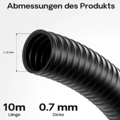 Wiltec Flexibler Förderschlauch 10m Spiralschlauch 32mm (1 1/4