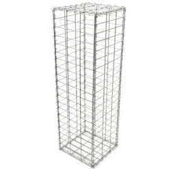 Wiltec Gabione 100 x 30 x 30 cm aus Drahtgitter, feuerverzinkter Gabionenzaun, Steinkorb für Gabionenwand, Gabionen Sichtschutz und Gabionen Hochbeet