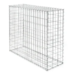 Wiltec Gabione 100 x 100 x 30 cm aus Drahtgitter, feuerverzinkter Gabionenzaun, Steinkorb für Gabionenwand, Gabionen Sichtschutz und Gabionen Hochbeet