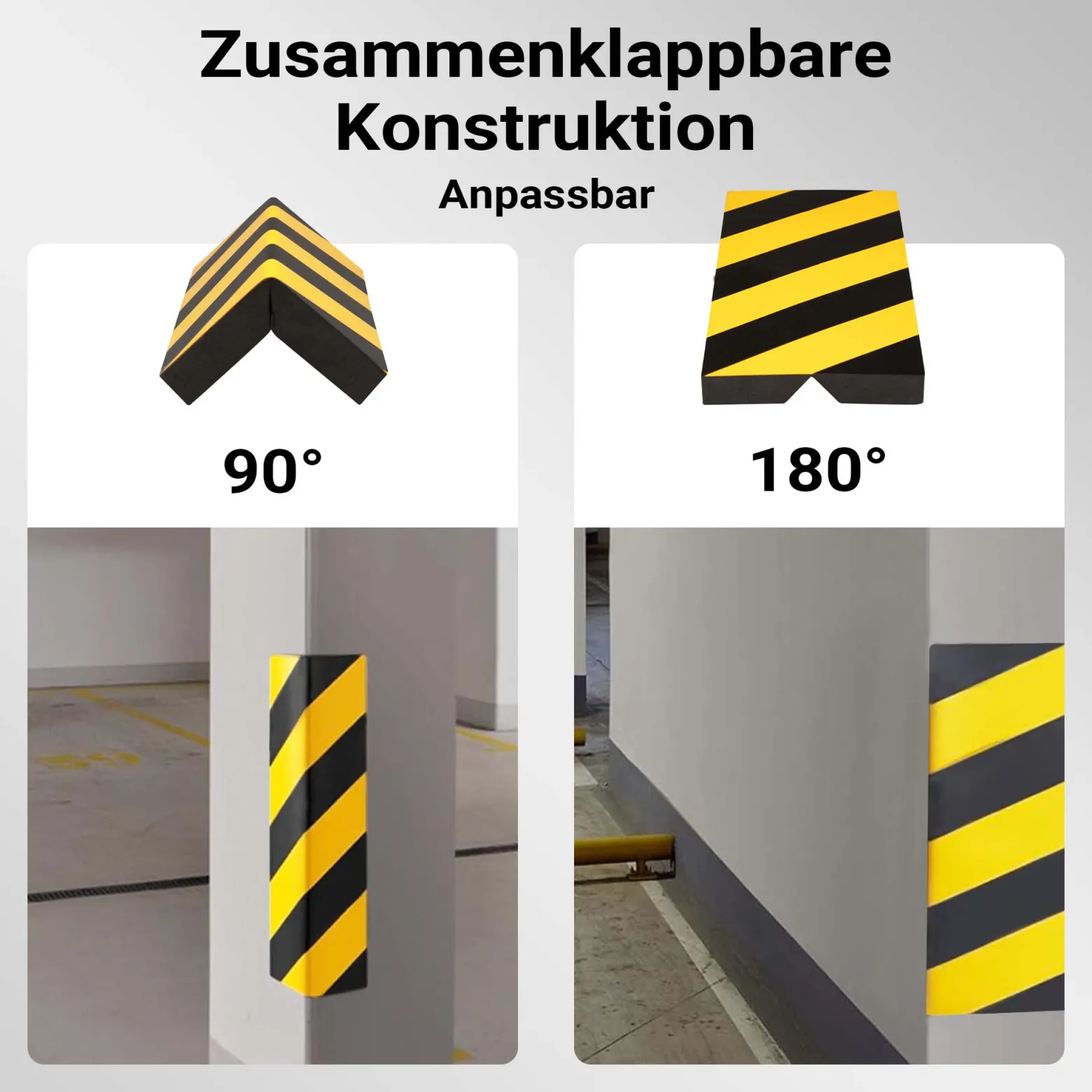 Wiltec Garagen Wandschutz 2 Stück je 400 x 75 x 20 mm, 2er-Set selbstklebender Türkantenschutz für Ihr Auto aus robustem EVA-Material, Einparkhilfe Garage
