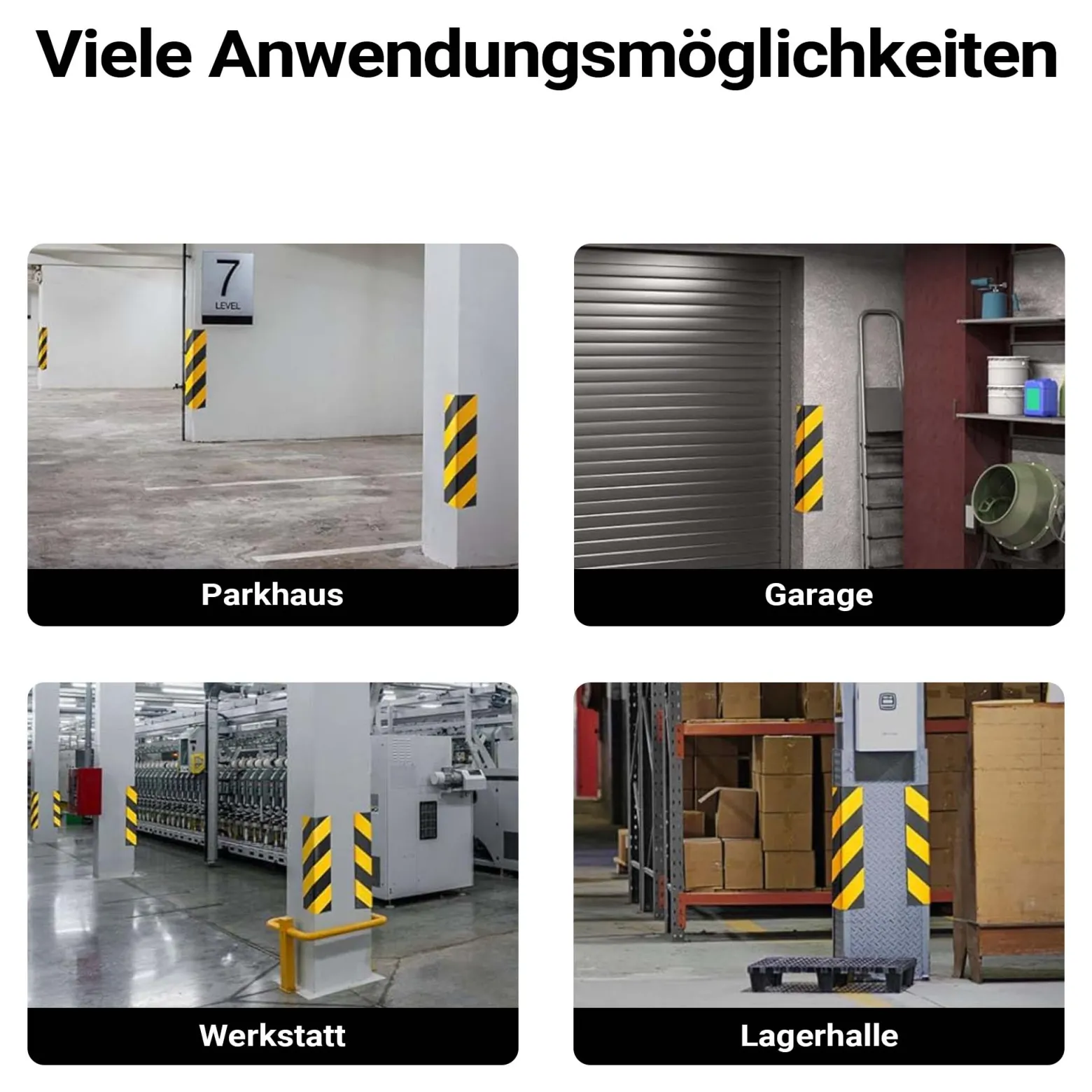 Wiltec Garagen Wandschutz 400 x 75 x 20 mm, Selbstklebender Türkantenschutz für Ihr Auto aus robustem EVA-Material, Einparkhilfe Garage