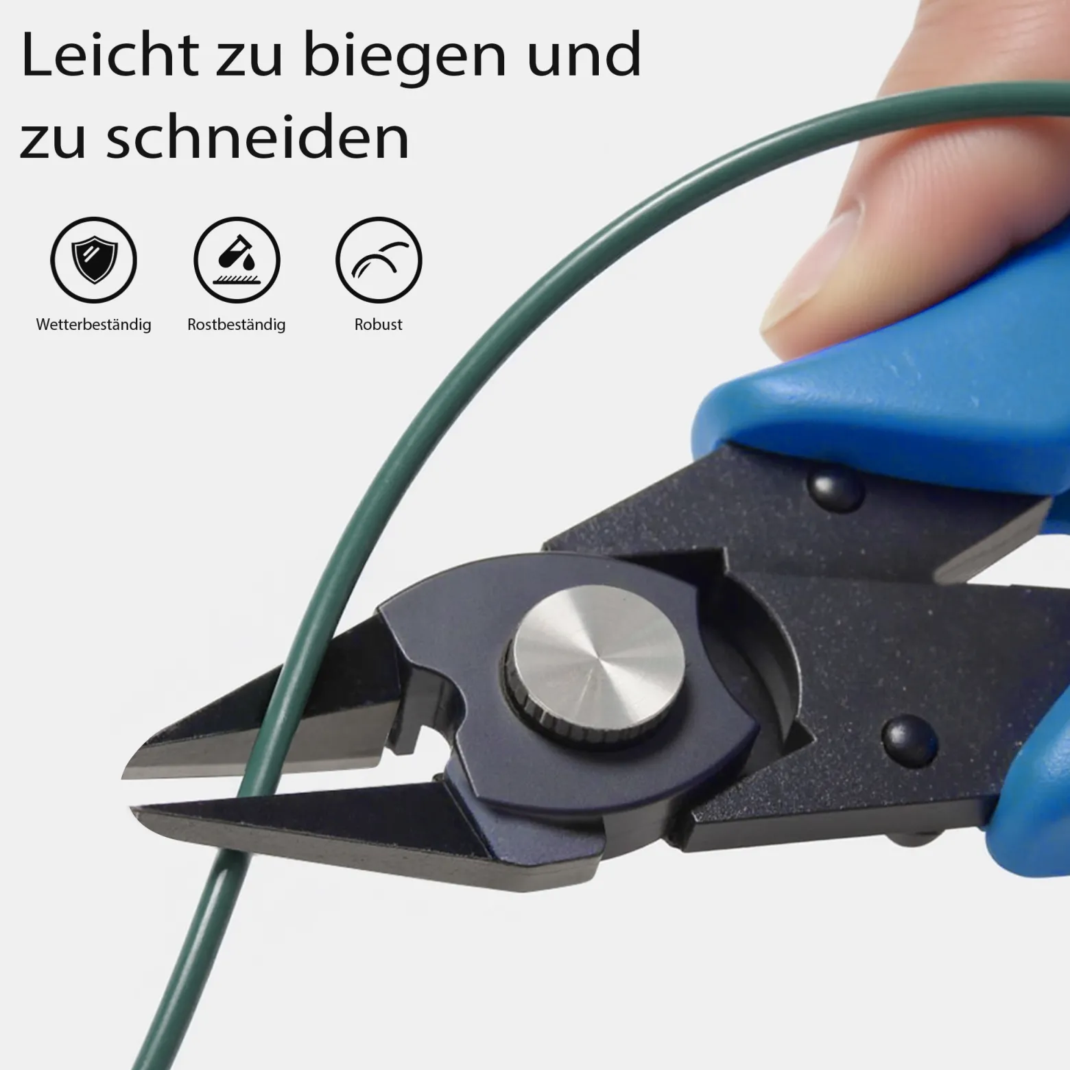 Wiltec Gartendraht grün Ø 2 mm x 50 m, Bindedraht Stahl verzinkt mit PVC-Beschichtung, Pflanzendraht mit Drahthalterung, flexibler Basteldraht