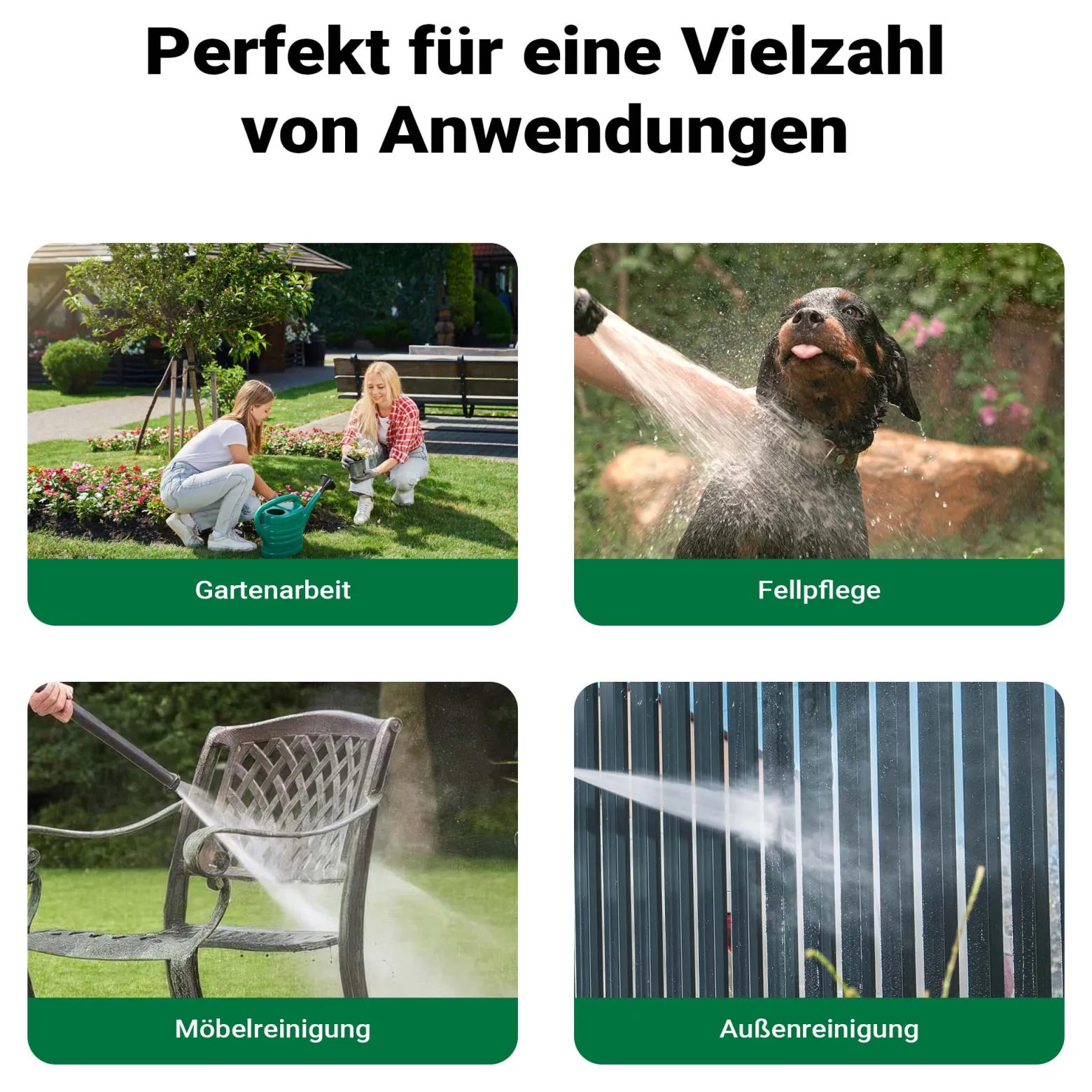 Wiltec Gartenschlauch Spiralschlauch 15m, flexibel Bewässerungsschlauch für Haus und Garten