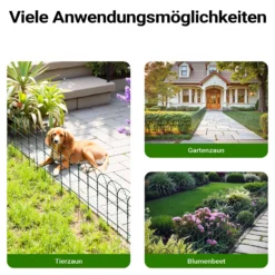 Wiltec Gartenzaun 0,65 x 10 m grün, Maschendrahtzaun Stahl PVC-beschichtet, Drahtzaun 9 x 15 cm Maschen, Zaun für Garten, Maschenzaun einfache Montage