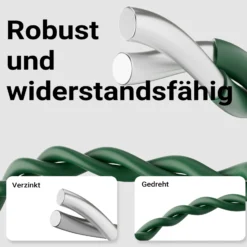 Wiltec Gartenzaun 0,4 x 25 m grün, Maschendrahtzaun Stahl PVC-beschichtet, Drahtzaun 9 x 15 cm Maschen, Zaun für Garten, Maschenzaun einfache Montage