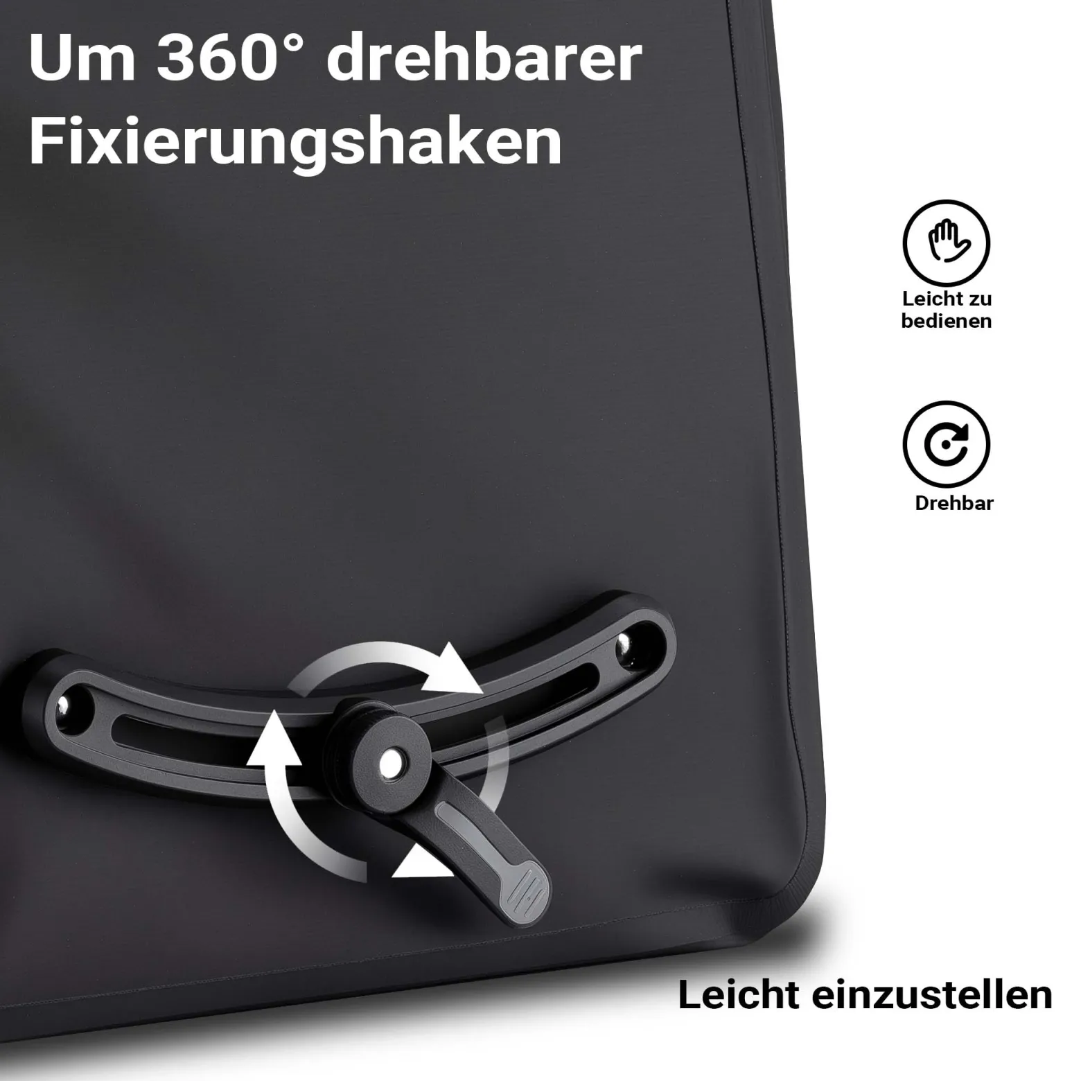 Wiltec Gepäckträgertasche schwarz, Fahrradtasche Gepäckträger 22 l Stauraum, wasserresistente Fahrrad Tasche, Gepäcktasche leichte Handhabung