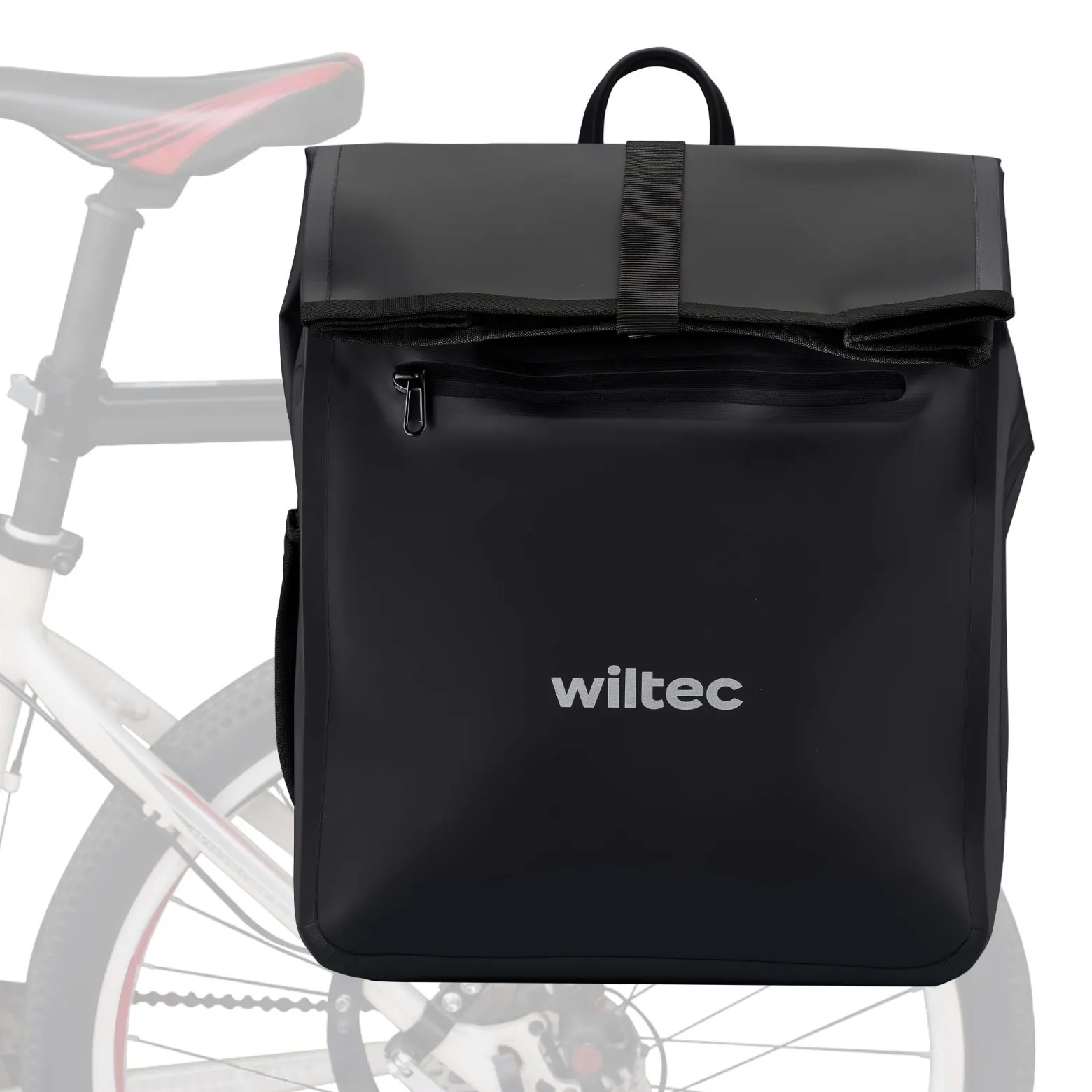 Wiltec Gepäckträgertasche schwarz, Fahrradtasche Gepäckträger 22 l Stauraum, wasserresistente Fahrrad Tasche, Gepäcktasche leichte Handhabung