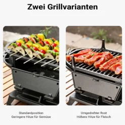 Wiltec Grilltopf aus Gusseisen, Grill für Holzkohle effiziente Hitzespeicherung, Holzkohlegrill mit Abzugssystem, Tragbarer Gusseisen Topf